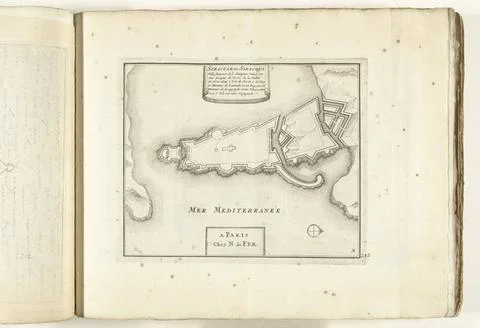 RECORD DATE NOT STATED  Map of Syracuse, ca. 1702, 1702 - 1703 print Map o... Stock Photos