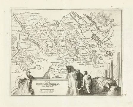 RECORD DATE NOT STATED  Map of the new channel from Pontgouin to Versaille... Stock Photos