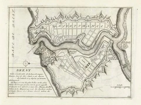 RECORD DATE NOT STATED  Map of Brest, ca. 1702, 1702 - 1703 print Map of t... Foto stock