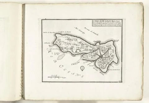 RECORD DATE NOT STATED  Map of the Ile de RÃ , ca. 1702, 1702 - 1703 print.. Stock Photos
