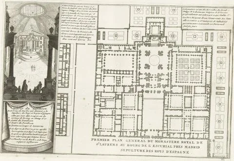 RECORD DATE NOT STATED  Map of the Escorial, ca. 1702, 1702 - 1703 print M... Stock Photos
