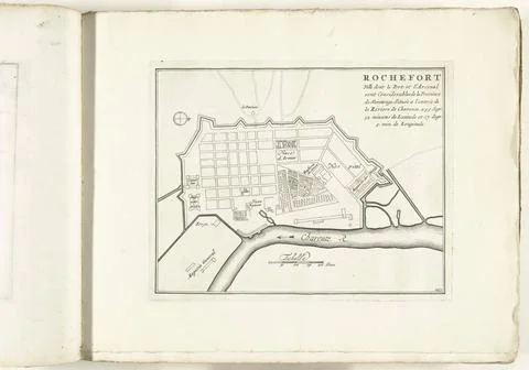 RECORD DATE NOT STATED  Map of Rochefort, ca. 1702, 1702 - 1703 print Map ... Stock Photos