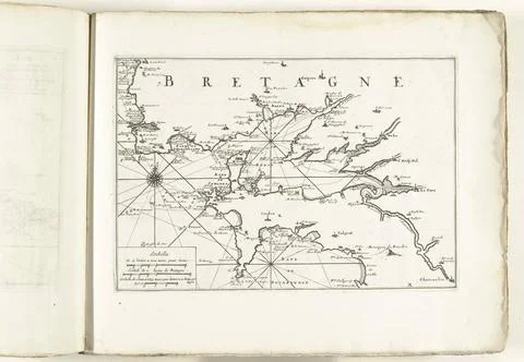 RECORD DATE NOT STATED  Map of the West Coast of Brittany near Brest, ca. ... Foto stock