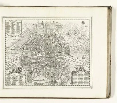 RECORD DATE NOT STATED  Map of Paris, 1726, 1726 print Map of Paris. Plate... Stock Photos