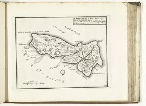 RECORD DATE NOT STATED  Map of the Ile de RÃ , 1726, 1726 print Map of the.. Stock Photos