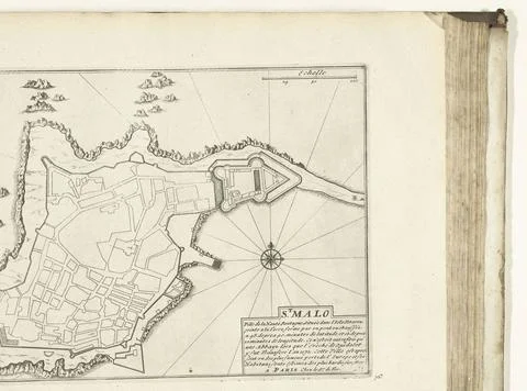 RECORD DATE NOT STATED  Map of Saint-Malo, 1726, 1726 print Map of the rei... Fotos Stock