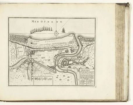 RECORD DATE NOT STATED  Map of Dieppe, 1726, 1726 print Map of the French ... Fotos Stock