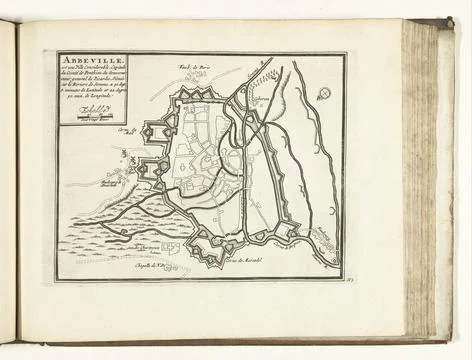 RECORD DATE NOT STATED  Map of Abbeville, 1726, 1726 print Map of the rein... Fotos Stock