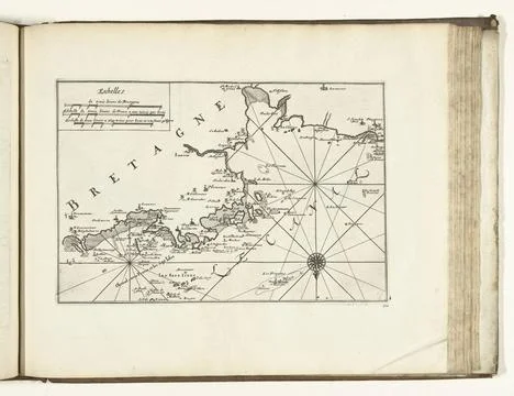 RECORD DATE NOT STATED  Map of the north coast of Brittany, 1726, 1726 pri... Stock Photos
