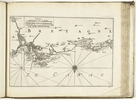 RECORD DATE NOT STATED  Map of the north coast of Brittany, 1726, 1726 pri... Stock Photos