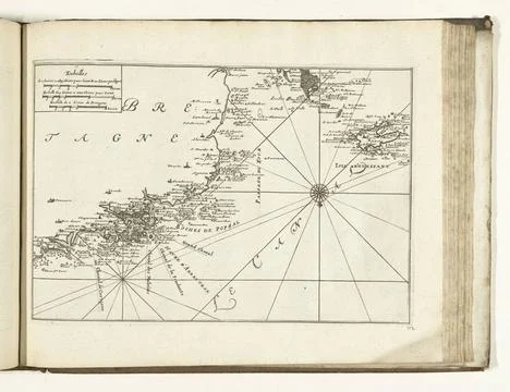 RECORD DATE NOT STATED  Map of the West Coast of Brittany, 1726, 1726 prin... Stock Photos