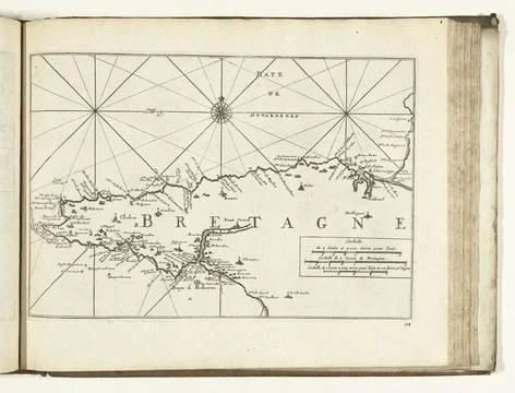 RECORD DATE NOT STATED  Map of the West Coast of Brittany, 1726, 1726 prin... Stock Photos