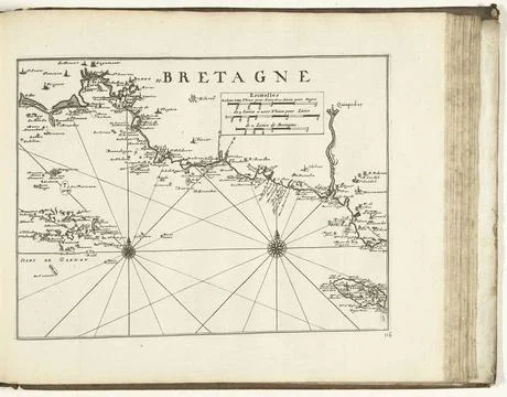 RECORD DATE NOT STATED  Map of the south coast of Brittany, 1726, 1726 pri... Stock Photos