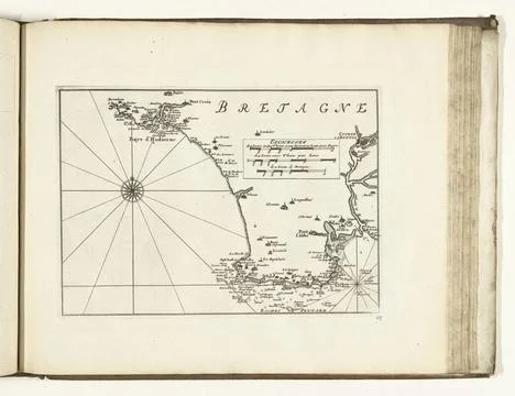 RECORD DATE NOT STATED  Map of the south coast of Brittany, 1726, 1726 pri... Stock Photos