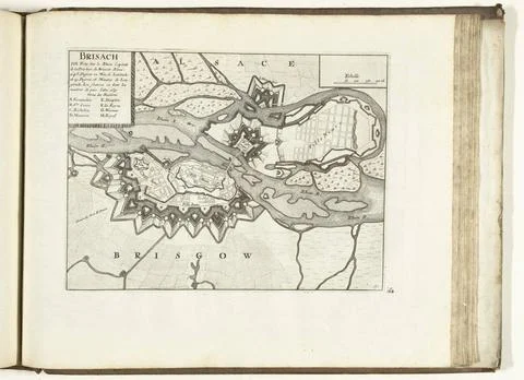 RECORD DATE NOT STATED  Map of Breisach, 1726, 1726 print Map of the reinf... Fotos Stock