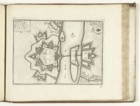 RECORD DATE NOT STATED  Map of Huningue, 1726, 1726 print Map of the reinf... Fotos Stock