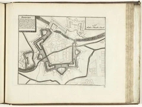 RECORD DATE NOT STATED  Map of Belfort, 1726, 1726 print Map of the reinfo... Fotos Stock