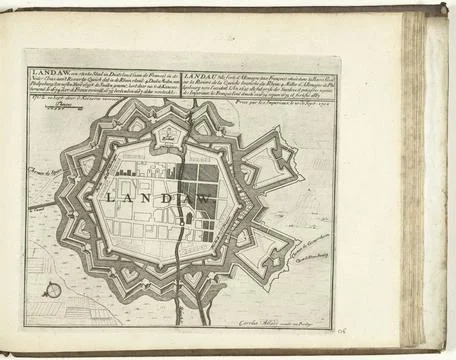 RECORD DATE NOT STATED  Map of Landau, 1726, 1726 print Map of the city of... Foto stock