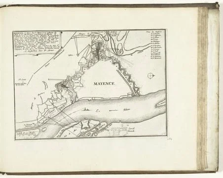 RECORD DATE NOT STATED  Map of Mainz, 1726, 1726 print Map of the reinforc... Fotos Stock