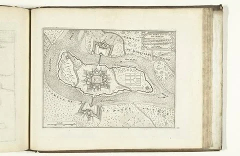 RECORD DATE NOT STATED  Map of Fort Louis, 1726, 1726 print Map of Fort Lo... Stock Photos