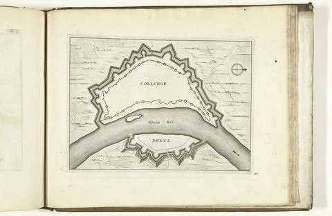 RECORD DATE NOT STATED  Map of Cologne, 1726, 1726 print Map of the defens... Stock Photos