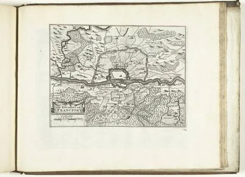RECORD DATE NOT STATED  Map of the surroundings of Frankfurt am Main, 1726... Stock Photos