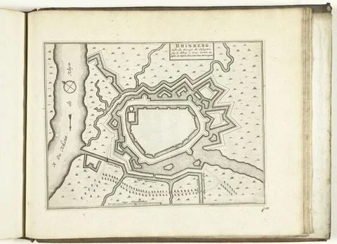 RECORD DATE NOT STATED  Map of Rheinberg, 1726, 1726 print Map of the defe... Fotos Stock