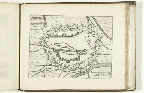 RECORD DATE NOT STATED  Map of Augsburg, 1726, 1726 print Map of the reinf... Fotos Stock