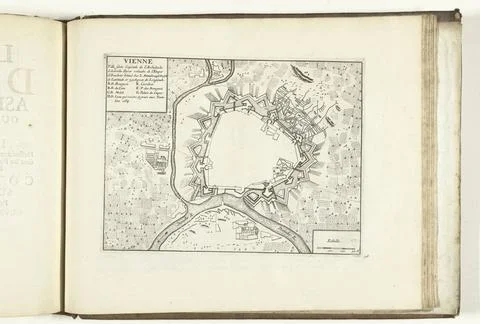 RECORD DATE NOT STATED  Map of Vienna, 1726, 1726 print Map of the defense... Fotos Stock