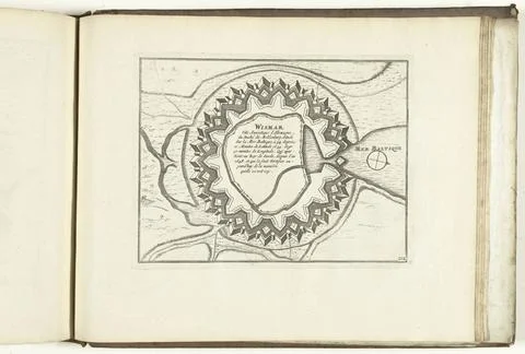 RECORD DATE NOT STATED  Map of Wismar, 1726, 1726 print Map of the reinfor... Stockfoto's