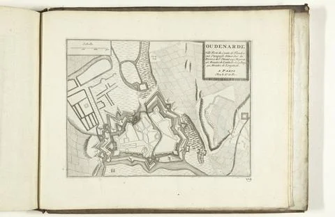 RECORD DATE NOT STATED  Map of Oudenaarde, 1726, 1726 print Map of the def... Fotos Stock