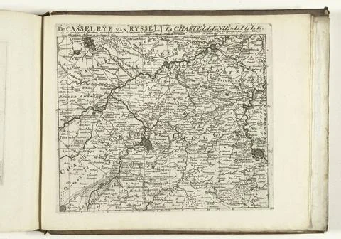 RECORD DATE NOT STATED  Map of the Kasselrij van Rijssel, 1726, 1726 print... Stock Photos