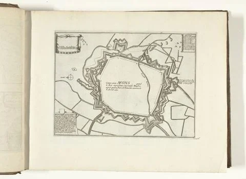 RECORD DATE NOT STATED  Map of Mons, 1726, 1726 print Map of the reinforce... Fotos Stock