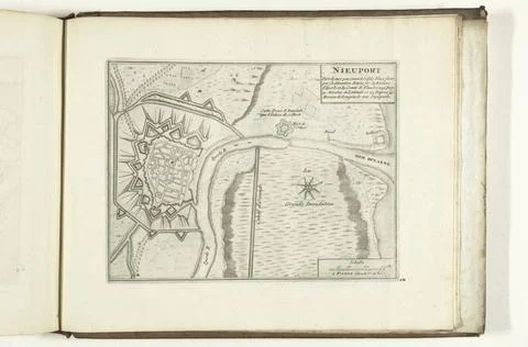 RECORD DATE NOT STATED  Map of Nieuwpoort, 1726, 1726 print Map of the def... Fotos Stock