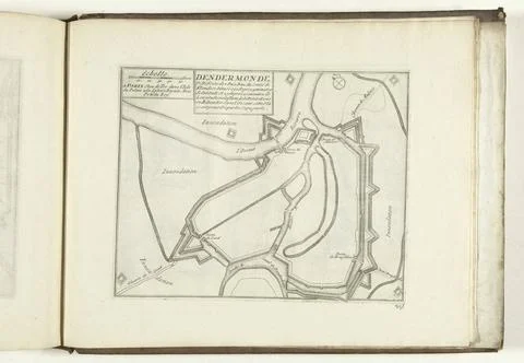 RECORD DATE NOT STATED  Map of Dendermonde, 1726, 1726 print Map of the de... Stock Photos