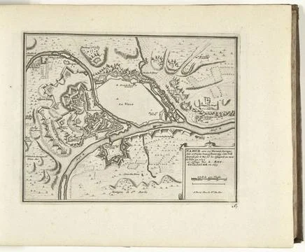 RECORD DATE NOT STATED  Map of Namur, 1726, 1726 print Map of the defenses... Stock Photos