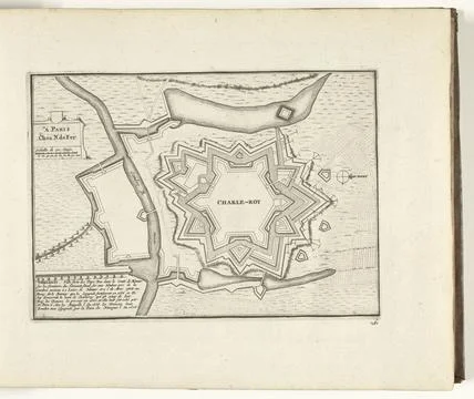 RECORD DATE NOT STATED  Map of Charleroi, 1726, 1726 print Map of the defe... Fotos Stock