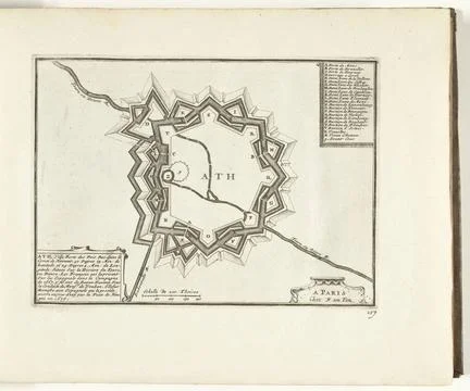 RECORD DATE NOT STATED  Map of ATH, 1726, 1726 print Map of the reinforcem... Stock Photos