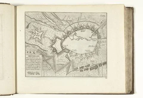 RECORD DATE NOT STATED  Map of Brussels, 1726, 1726 print Map of the defen... Fotos Stock