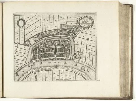 RECORD DATE NOT STATED  Map of Weesp, 1726, 1726 print Map of the city of ... Foto stock