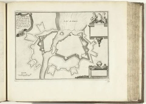 RECORD DATE NOT STATED  Map of Geneva, 1726, 1726 print Map of the reinfor... Stock Photos