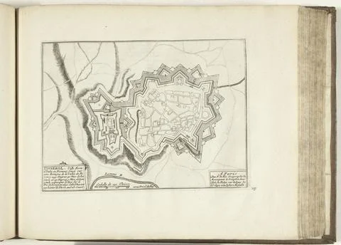 RECORD DATE NOT STATED  Map of Pinerolo, 1726, 1726 print Map of the reinf... Fotos Stock