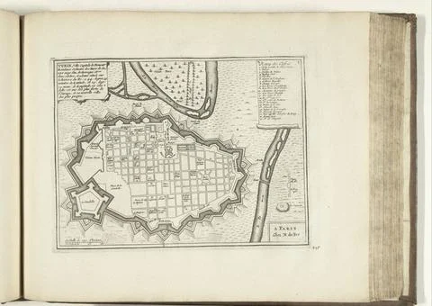 RECORD DATE NOT STATED  Map of Turin, 1726, 1726 print Map of the reinforc... Stockfoto's