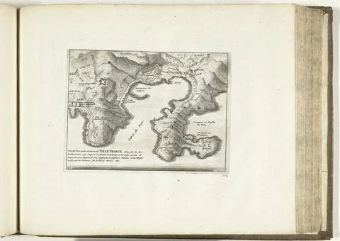 RECORD DATE NOT STATED  Map of Villefranche-sur-Mer and surroundings, 1726... Fotos Stock