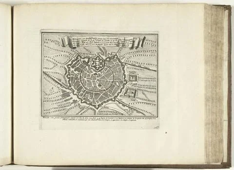 RECORD DATE NOT STATED  Map of Milan, 1726, 1726 print Map of the reinforc... Fotos Stock