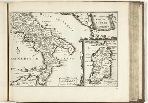 RECORD DATE NOT STATED  Map of the Kingdom Naples, 1726, 1726 print Map of... Stock Photos