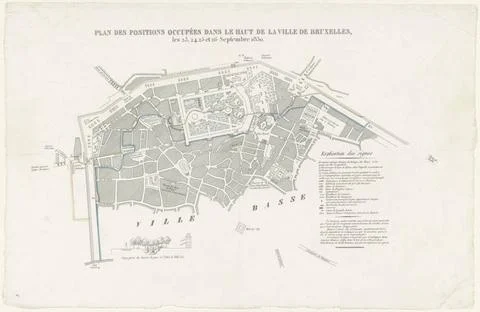 RECORD DATE NOT STATED  Map of Brussels, 1830, Anonymous, 1830 - 1831 prin... Stock Photos