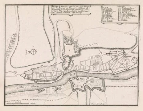RECORD DATE NOT STATED  Map of Dinant, 1693, Harmanus van Loon, 1693 print... Stock Photos