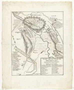 RECORD DATE NOT STATED  Map with the French positions from which the city ... Fotos Stock