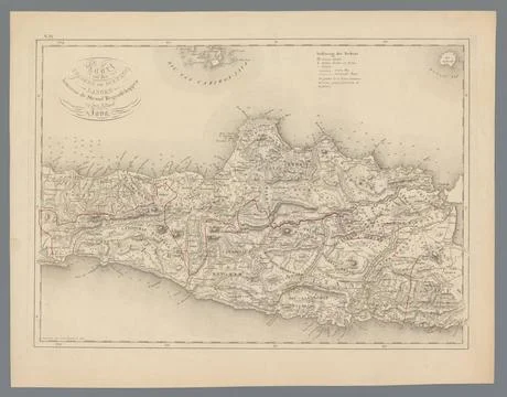 RECORD DATE NOT STATED  Map of Java on which the distribution of the count... Stock Photos